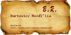 Bartovicz Rozália névjegykártya